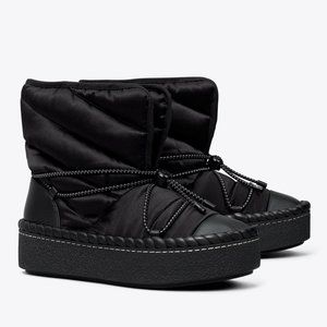 Tory Burch LEATHER TRIM SHEARLING LINING Sleeping Bag Boot BOOTIES 7 8 8.5 9.5